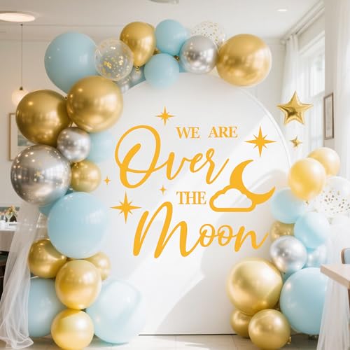 Decoración adhesiva pared tema luna baby shower miniatura 6