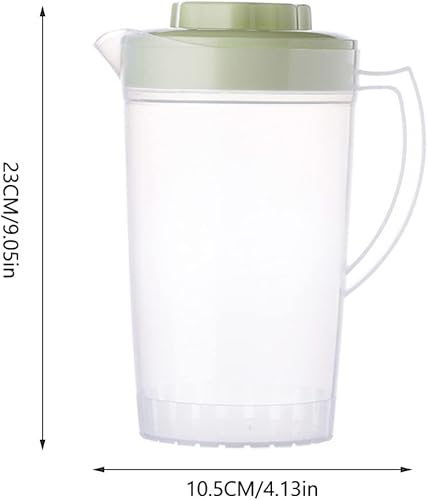 Miniatura 3 de DOITOOL 2 jarras de agua de plástico con tapa y boquilla, jarra de agua grande de 2 litros con asa para jugo casero, té helado, bebidas calientes o