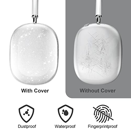 Vichyie Case Cover For Airpods Max, Clear Soft Tpu Case Anti-Scratch, Transparent Accessories Protector Cover For Airpods Max Headphones(Clear Glitter) #TOP1