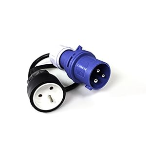 XL Perform Tools 552876 Adaptateur Électrique pour Borne Camping, Prise “camping” mâle CE17, vers prise femelle standard avec terre