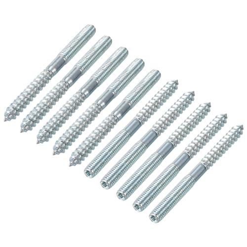 uxcell M6 Hanger Bolts Length 2-3/4"(70mm) Double Headed Bolts Self-Tapping Screw 6mm Wood Joint Furniture Legs 16pcs