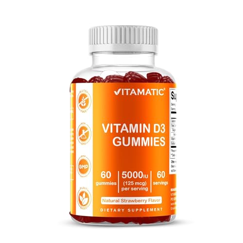 Vitamatic Vitamin D3 Gummies &ndash; 5000 IU Per Gummy &ndash; 60 Gummies