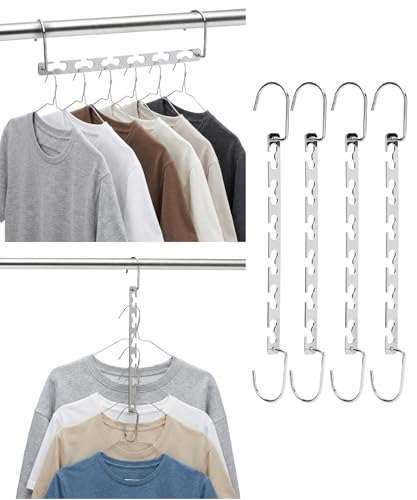Mr. Pen- Metal Space Saving Hangers for Clothes, 4 Pack, 6 Slots, 360° Rotating Hooks, Metal...