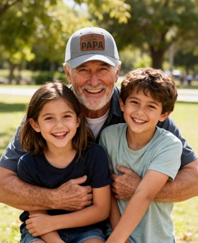 Image of Waldeal Papa Trucker Hat, Adjustable Snapback Dad Hats for Men, Fathers Day Birthday Gifts from Daughter
