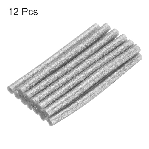 uxcell Mini Hot Glue Sticks for Glue Gun 7mm x 100mm Glitter Silver 12pcs