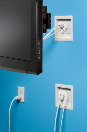 Arlington TVBRA2K-1 In-Wall Wiring Kit, Pre-Wired TV Bridge, 2-Gang Boxes, White, 1-Pack - Thumbnail 3