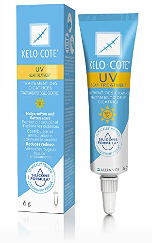 KELO-COTE UV SPF30 Silikon-Narben-Gel 6g mit Sonnenschutz, für chirurgische Narben, erhabene, wulstige Narben wie hypertrophe Narben und Keloide, Verletzungen