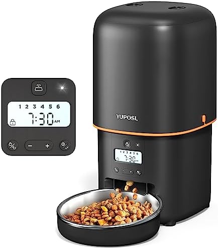 Automatic Cat Feeders – 16cup/136oz Cat Food Dispenser Easy to Use, Timed Automatic Pet Feeder with Over 180-day Battery Life, 1-6 Meals Dry Food Programmable Portion Control Also for Dogs