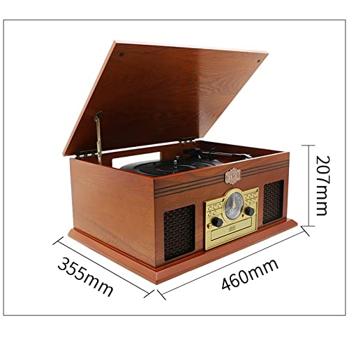 Wooden Record Player Vinyl Turntable with Speakers – USB MP3 Playback/Bluetooth/FM Radio/CD Cassette Player/Vinyl LP Records/Headphone Jack - Les Beatles, Paul McCartney, John Lennon, RIngo Starr, George Harrison Wooden Record Player Vinyl Turntable with Speakers – USB MP3 Playback/Bluetooth/FM Radio/CD Cassette Player/Vinyl LP Records/Headphone Jack – Image 3