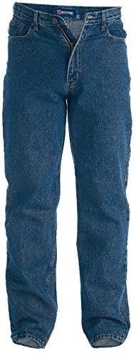 Mens Rockford Duke Stonewash Blue 32" Regular Inside Leg Denim Jeans Comfort Fit Big King Size Adult Trousers (46" Waist)