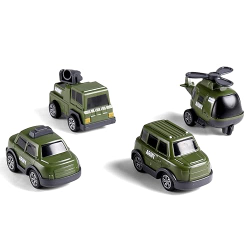 Image of Play Nation 5-in-1 Friction-Powered Truck Toy Set with Light&Sound-Educational Transport Carrier Vehicle for Kids 3 Years+,Emergency Rescue Toy for Girls&Boys,Birthday Gift (Military Army,Green)