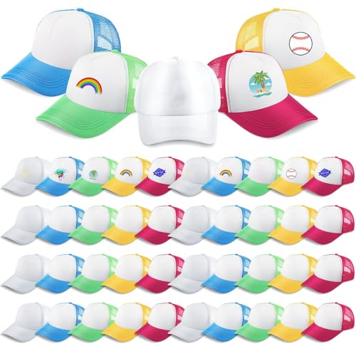 Image of 40 Pack Sublimation Blank Trucker Hat Bulk Wholesale Mesh Baseball Cap for Women Men DIY Hat Bar Party