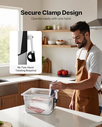 Image of VEVOR Sous Vide Precision Cooker, 850W Sous-Vide Cooking Machine, Immersion Circulator with LED Digital Display, Secure Clamp Design, Fast-Heating, Accurate Temperature & Timer Control, Sous-Vide