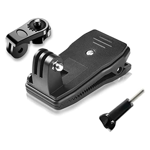 3 in1 Anti-Slide 360° Rotary Action Cam Sports Camera Backpack Shoulder Strap Clip Mount Kit Quick Release Clamp Holder for GoPro OSMO Insta361 Akaso Travel Outdoor Vlogging Accessories (2 Sets Pack) Cover