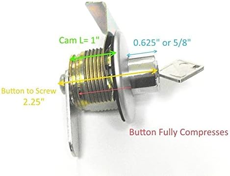 Miniatura 8 de Adrian Steel 28333-0, Conjunto de cilindro de bloqueo de botón y llave para cajas de herramientas