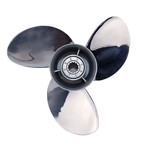 Image of CAPTAIN Stainless Steel Outboard Propeller, 10.25 Diameter x 16 Pitch fit Yamaha T25 F30 40 48 50 F40 F50 55 60 F60 HP Engines, 13 Spline Tooth Boat Prop, RH Propellers