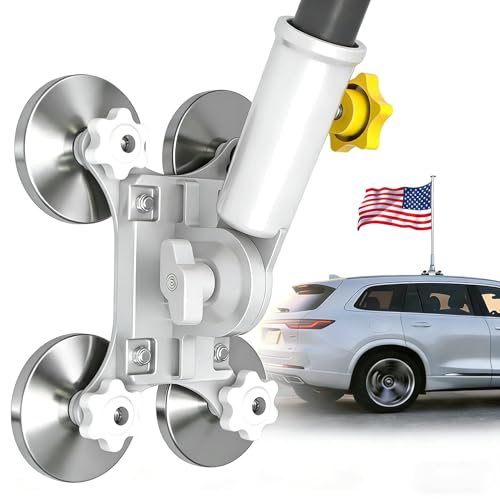 Magnetic Flag Pole Holder for 5th Wheel RV Upgraded 100kg Pull Force Magnetic RV Flag Pole Mount No-Drill Installation 180 Adjustable Angle Fit for 5th Wheel RV Hitch Camper and Trailer White