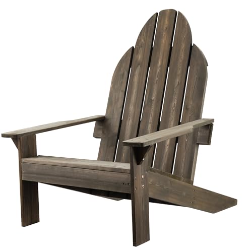 WilTec Chaise Adirondack 89 x 72 x 92,5 cm en pin certifié FSC, Chaise de Jardin pour extérieur et intérieur, Fauteuil de Jardin résistant