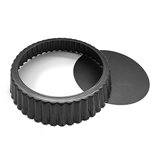 Homow Nonstick Heavy Duty Tart Pan With Removable Bottom, Removable Loose Bottom Quiche Pans, Pie Pan (9.5" X 2") #TOP2