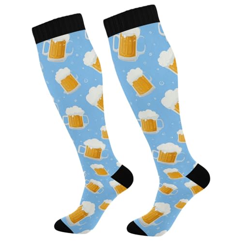 Image of SHJI Compression Socks for Women Sock Men Knee High Stockings for Running Athletic Hiking Cycling
