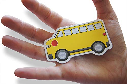 Imanes refrigerador autobús escolar amarillo set 12 piezas miniatura 3
