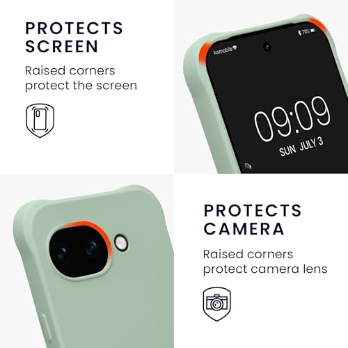 kwmobile Carcasa Colgante Compatible con Google Pixel 10a Funda con Cuerda - Funda con Correa Colgante Ajustable - Gris Verdoso Mate - imagen 3