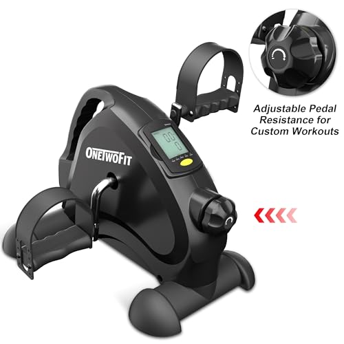 OneTwoFit Mini Exercise Bike Portable Pedal Exerciser Legs and Arms Fitness Cycling with LCD Display for Seniors Rehab - Image 4