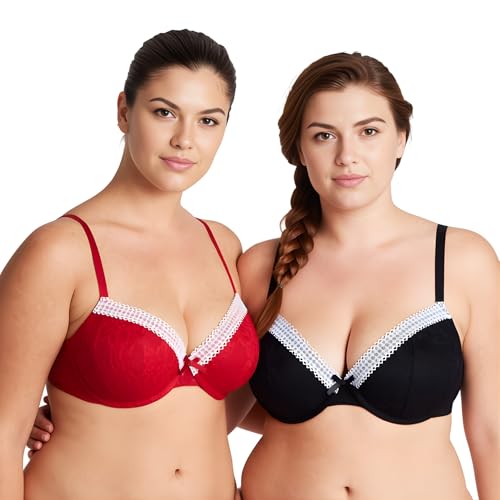 Sujetador de contorno Curve Muse 100C con aros y copa ligeramente acolchada en color rojo para mujer