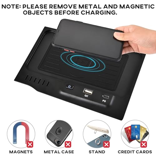 KEWISAUTO Car Wireless Charger for Nissan Altima 2019-2024 2023 2022 2021 L34 Accessories, USB-A USB-C Phone Wireless Charging Pad Mat for Altima S/SL/SV/SR VC-Turbo/Platinum VC-Turbo/Edition One by KEWISAUTO - Used condition - Image 4