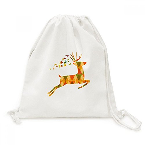 Sac à dos cordon Noël Elk en toile pour voyage festif et activités créatives