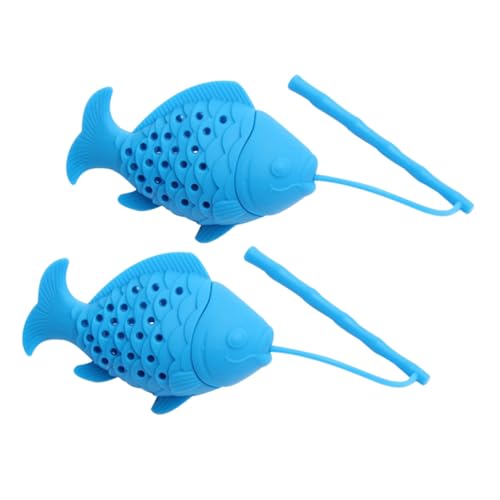 healvian 2個 シリコン製魚形ティーストレーナー 細かいメッシュで使いやすい 茶葉やハーブ対応 繰り返し使用可能 おしゃれで洗いやすい茶こ