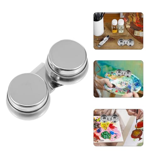 Vasos de paleta de acero inoxidable para evitar derrames de pintura al óleo y diluente 7