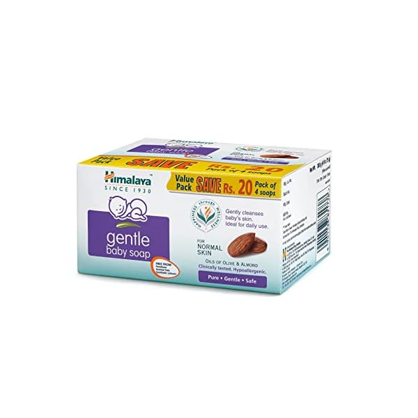Himalaya Gentle Baby Soap Value Pack, 4 * 75g, Multicolor
