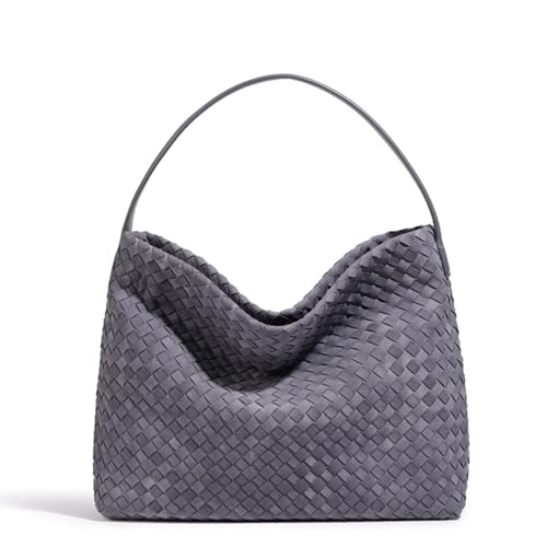 Generisch Handtasche Damen，Tote Bag aus Wildleder，Rattan Stil...
