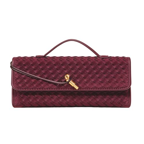 Image of JYG Suede Woven Handbag for Women Trendy Evening Shoulder Bag Casual Clutch Purse Crossbody Satchel with Metal Buckle 2026
