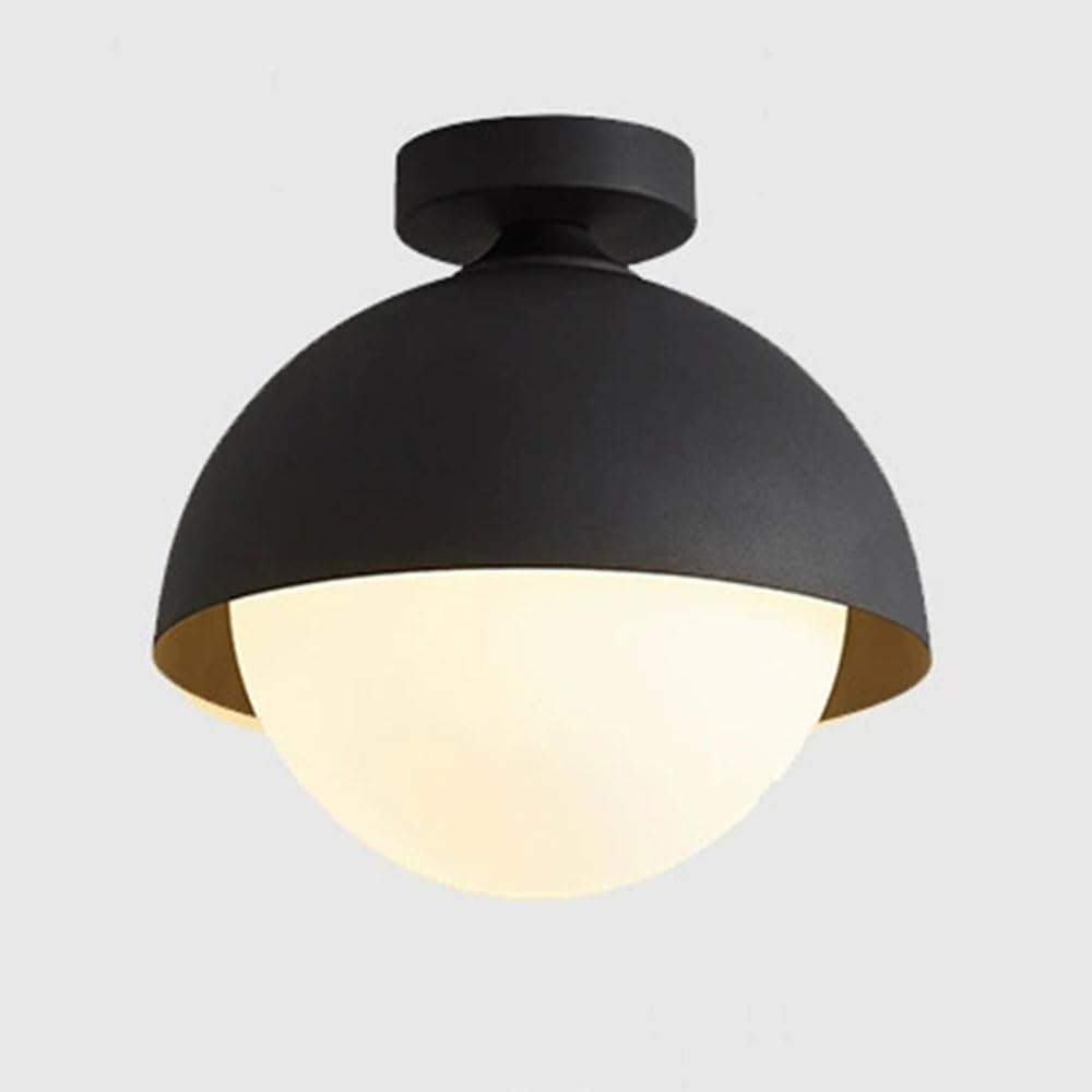 LANTANB Modern American Ceiling Light 1 Headlight E26 Fixture, Hallway Light Bathroom Close to Ceiling Lights Hardwired - Semi-Flush Mount Stair Aisle Lamps (White, 1 Pack) for Corridor Hallway Lamp