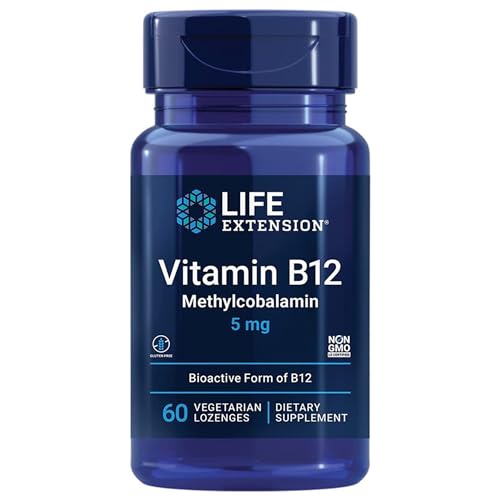 Life Extension, Methylcobalamin (Vitamina B12), Depot, Cada 10 Días 1 Comprimido, 5000mcg, 60 Pastillas veganas, Probado en Laboratorio, Sin Gluten, Vegetariano, Sin Soja, No GMO