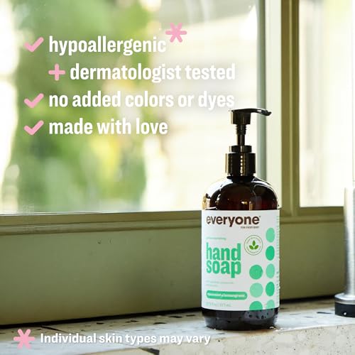 Image of Everyone Liquid Hand Soap,12.75 Ounce,Spearmint and Lemongrass,Plant-Based Cleanser with Pure Essential Oils,(Pack of 6)