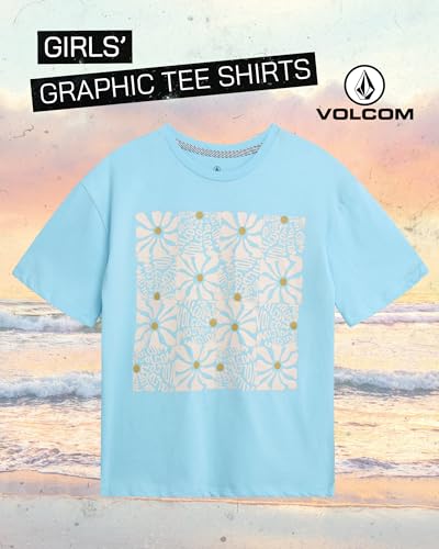 Image of Volcom Girls Shirts - Casual Crewneck Short Sleeve Graphic Tee Trendy Tops - Breathable Girls Summer Clothes