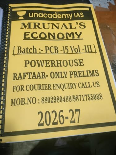 Image of Mrunal's Economy PCB-15 Handouts, Pillar 1 to 6, 2026-27, Spiral Binding, Photocopy /Xerox
