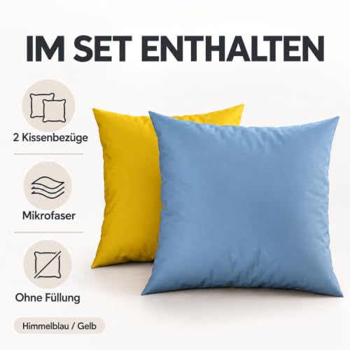 Petti Artigiani Italiani - 1 Paar Kissenbezüge 65 x 65 cm aus Mikrofaser, Dekokissen für Schlafzimmer, Sofa, Set mit 2 Kissenbezügen… – Ansicht 5