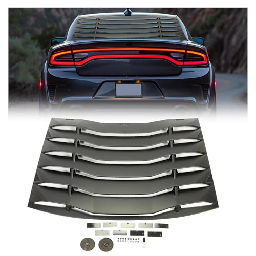 KUAFU Rear Windshield Window Louver Compatible with 2011-2023 Dodge Charger Windshield Sun Shade Cover Anti-Peeping and Sunlight Barrier GT Lambo Style Powder Coated Black