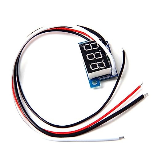 FRCOLOR ミニLEDデジタル電流計 DC4?30V給電 0?10A 表示 パネルメーター 青表示(黄字) 配線長約19cm 10g 車載 DIY計測用