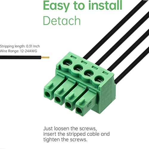 Jandeccn 10Pcs 4 Pin 3.81Mm Pitch Diy Pcb Mount Screw Terminal Block Connector With 10Pcs 4 Pin Plug #TOP1