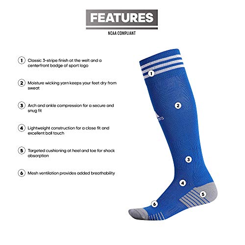 adidas Copa Zone Cushion 4 Soccer Socks (1-Pair) -Irregular, Team Royal Blue/White, Medium2