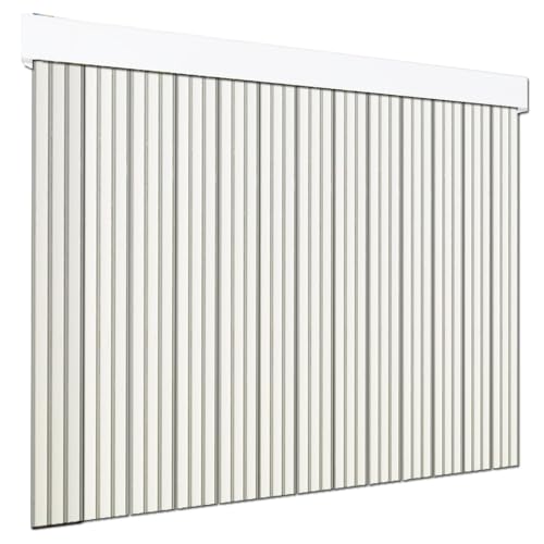 Tende per esterni anti insetti, personalizzabili, in materiale plastico PVC e barra in alluminio, ideali per terrazze e verande, anti-mosche, Pertoni TENDE (bianco e grigio, altezza 210 cm x 120 cm
