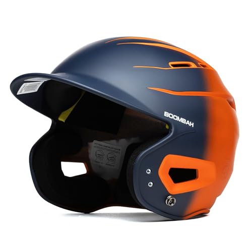 Boombah DEFCON Metallic Fade Batting Helmet Sleek Profile NOSCAE Navy/Metallic Orange - Size Junior 6 1/4" - 7"