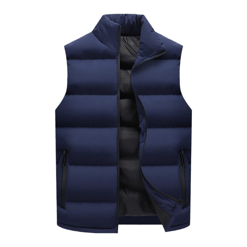 Chaleco térmico de hombre azul M ropa de abrigo casual sin mangas para invierno 8