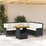 Gecheer Set de sofás de jardín 2 Piezas y Cojines ratán sintético Negro,Conjunto de Sofá Taburetes Sofa Jardin Exterior Sofas Exterior,Sofá Esquinero,Sofás Patio CTY-2
