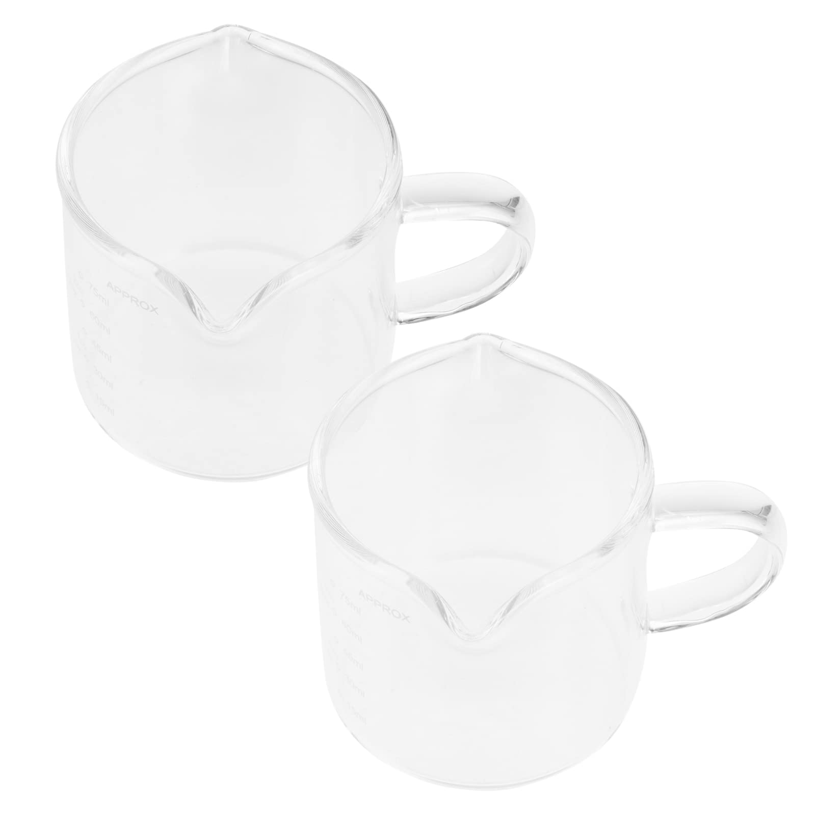Jarra con Boquilla para Restaurante Transparente de Triple Uso práctica para Hacer Leche báscula Jarra Vasos Naturales para espumar Tienda Muestra,Transparente